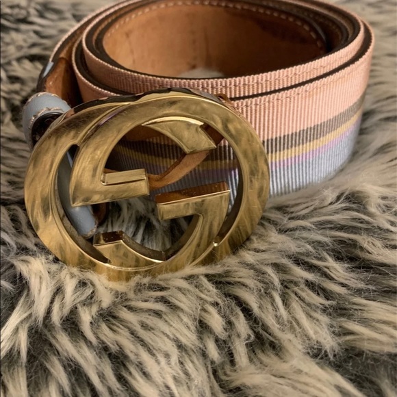 Gucci Blue Interlocking GG Buckle Calf Leather Belt - Picture 5 of 6